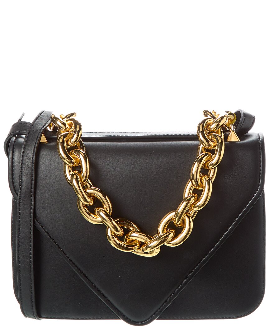 Bottega Veneta Mount Leather Shoulder Bag (Authentic Pre-Owned) Black ONE SIZE