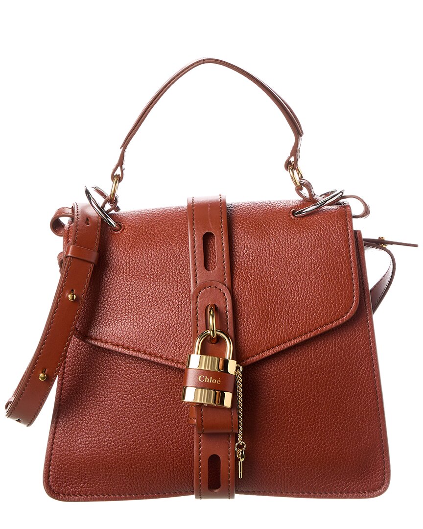 Chloé Aby Day Medium Leather Shoulder Bag (Authentic Pre-Owned) Brown ONE SIZE