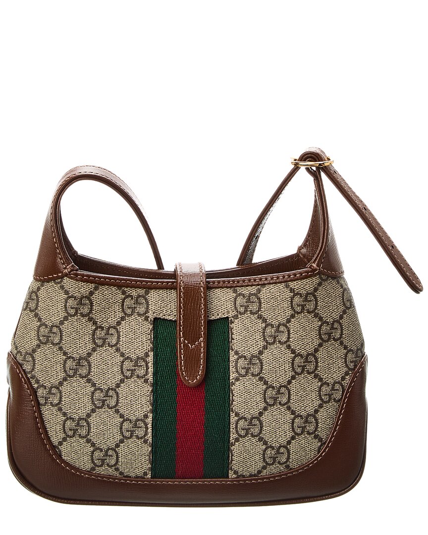 Gucci Jackie 1961 Mini Gg Supreme Canvas & Leather Shoulder Bag, Brown