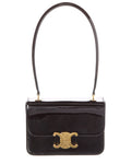 Celine Teen Garance Patent Shoulder Bag Black ONE SIZE