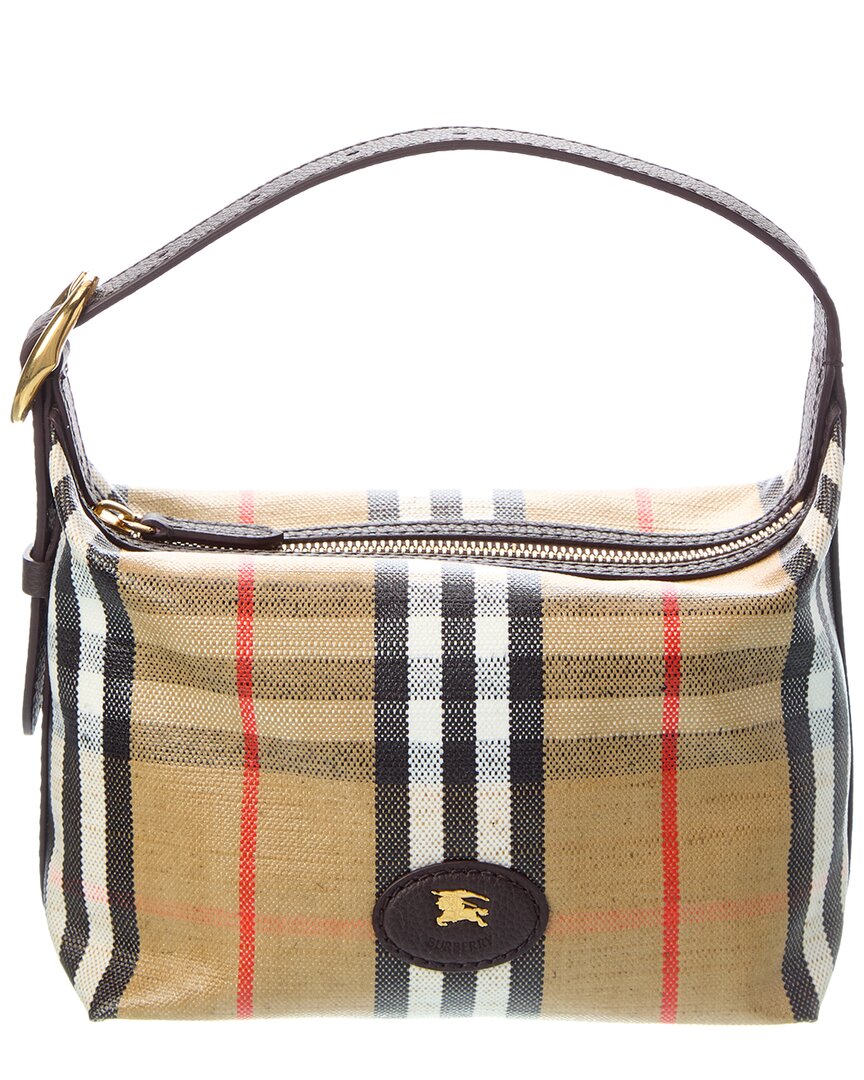 Burberry Highlands Mini Leather-Trim Duffel Bag