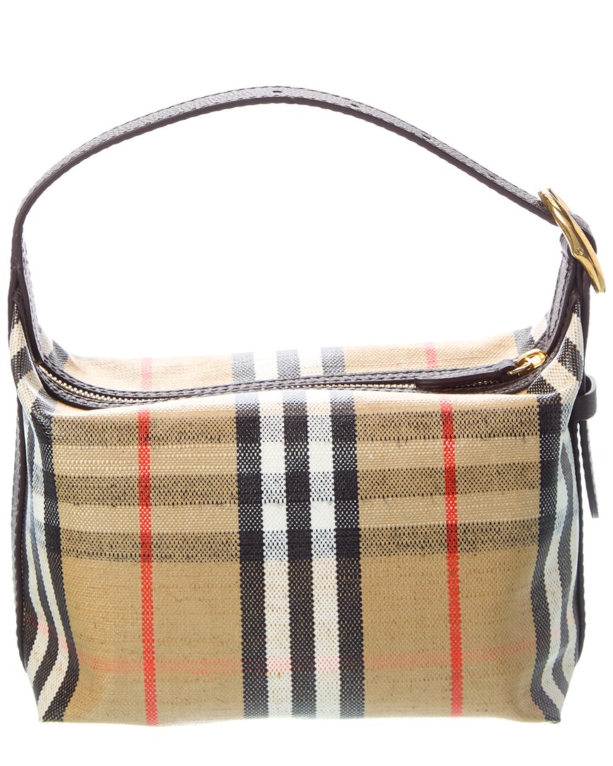Burberry Highlands Mini Leather-Trim Duffel Bag