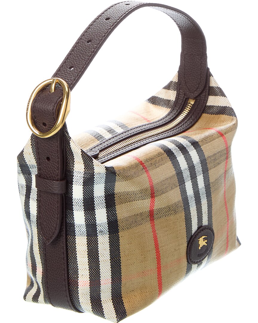 Burberry Highlands Mini Leather-Trim Duffel Bag