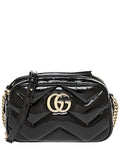 Gucci Gg Marmont Small Patent Shoulder Bag, Black