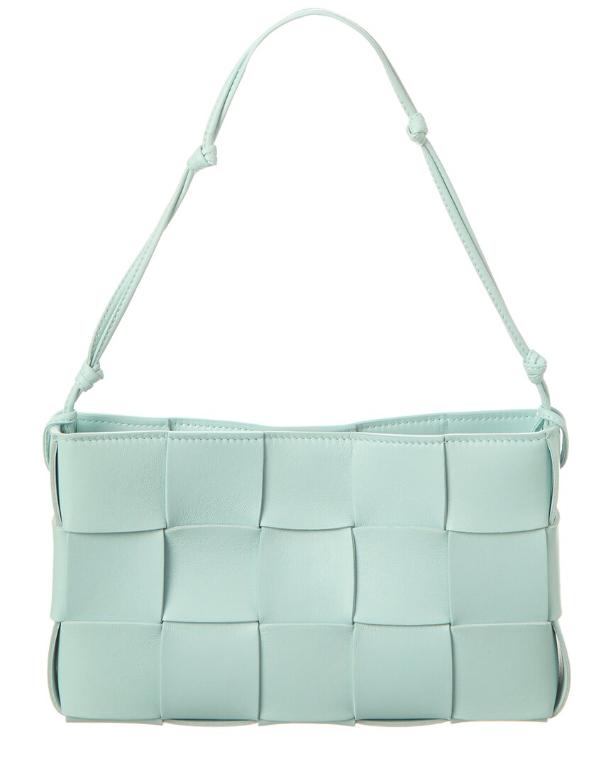 Bottega Veneta Cassette Mini Intreccio Leather Shoulder Bag Blue ONE SIZE