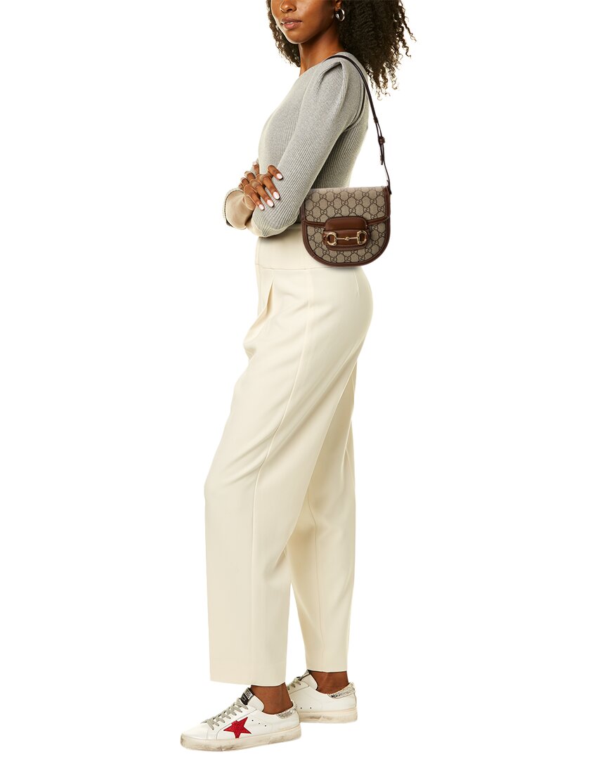 Gucci Blondie Horsebit Mini Gg Supreme Canvas & Leather Shoulder Bag