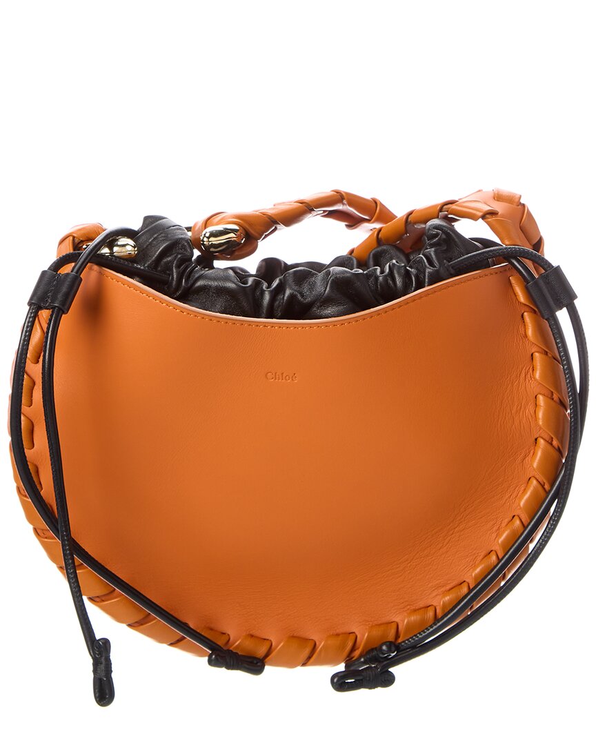 Chloé Mate Small Leather Hobo Bag Orange ONE SIZE