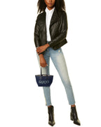 Gucci Totissima Small Reversible Denim & Leather Tote