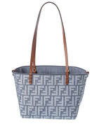 Fendi Roll Small Ff Denim & Leather Tote