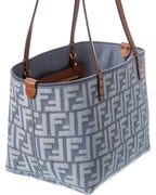 Fendi Roll Small Ff Denim & Leather Tote