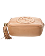 Gucci Camelia Pebbled Calfskin Leather Small Soho Disco Bag (Authentic