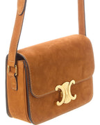 Celine Teen Triomphe Suede Shoulder Bag