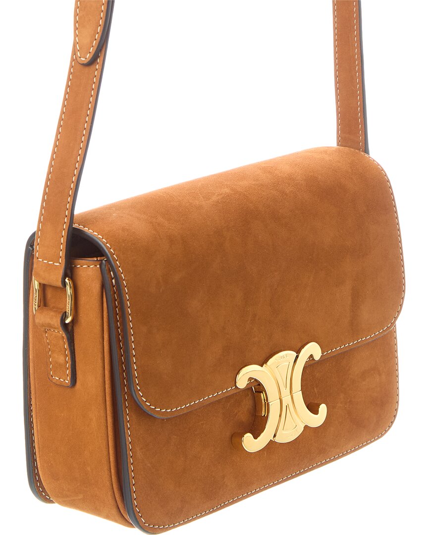Celine Teen Triomphe Suede Shoulder Bag