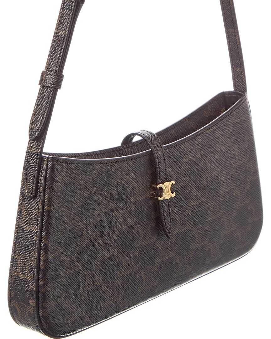 Celine Tina Triomphe Coated Canvas Shoulder Bag