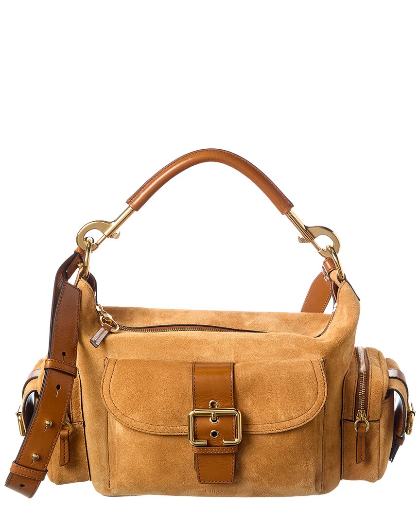 Chloé Medium Double Carry Suede & Leather Shoulder Bag