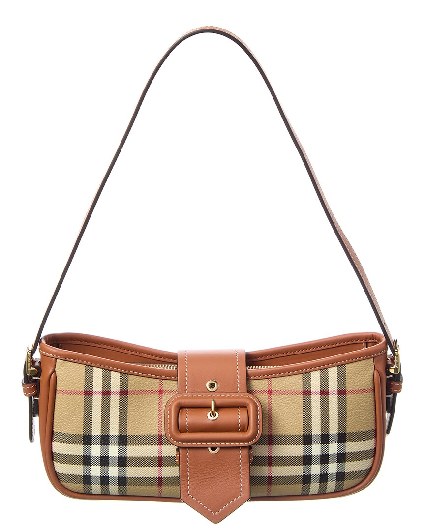 Burberry Vintage Check E-Canvas & Leather Shoulder Bag
