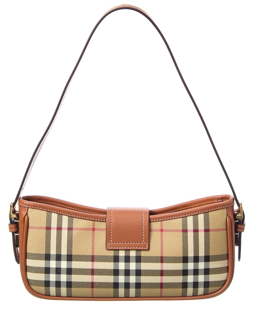 Burberry Vintage Check E-Canvas & Leather Shoulder Bag