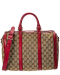 Gucci Hibiscus Red Gg Canvas Joy Boston (Authentic Pre-Loved)