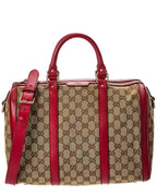 Gucci Hibiscus Red Gg Canvas Joy Boston (Authentic Pre-Loved)