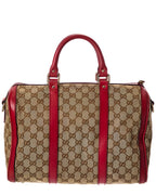 Gucci Hibiscus Red Gg Canvas Joy Boston (Authentic Pre-Loved)