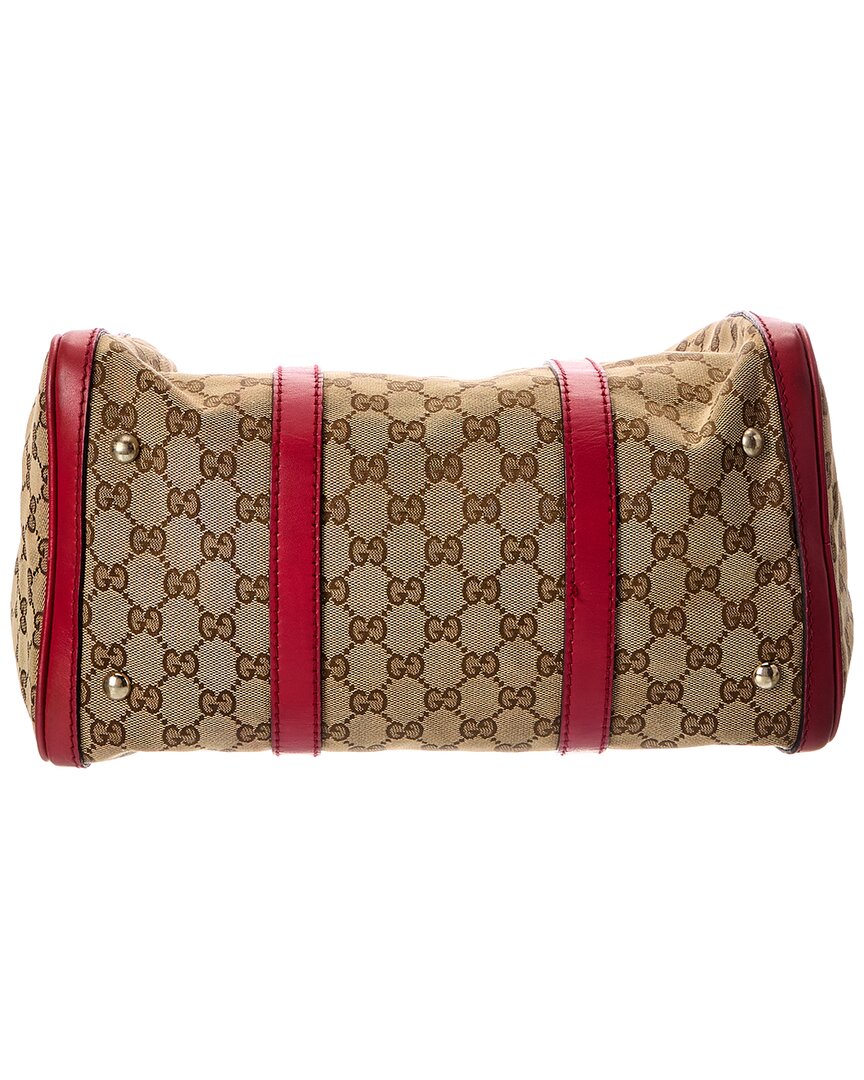 Gucci Hibiscus Red Gg Canvas Joy Boston (Authentic Pre-Loved)