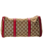 Gucci Hibiscus Red Gg Canvas Joy Boston (Authentic Pre-Loved)