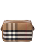 Burberry Check Canvas & Leather Shoulder Bag