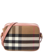 Burberry Check Small Canvas & Leather Shoulder Bag