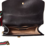 Gucci Black Calfskin Leather Mini Sylvie Chain Shoulder Bag (Authentic
