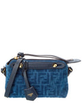 Fendi By The Way Mini Flocked Denim & Leather Satchel