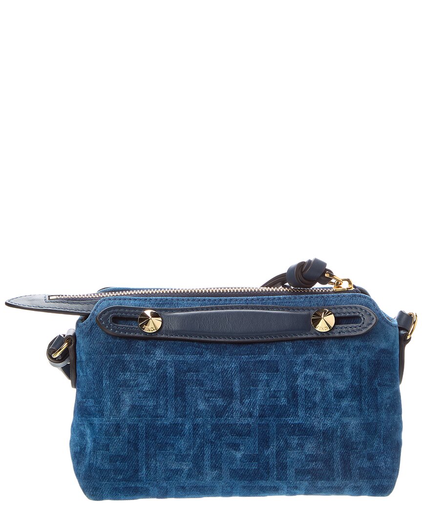 Fendi By The Way Mini Flocked Denim & Leather Satchel