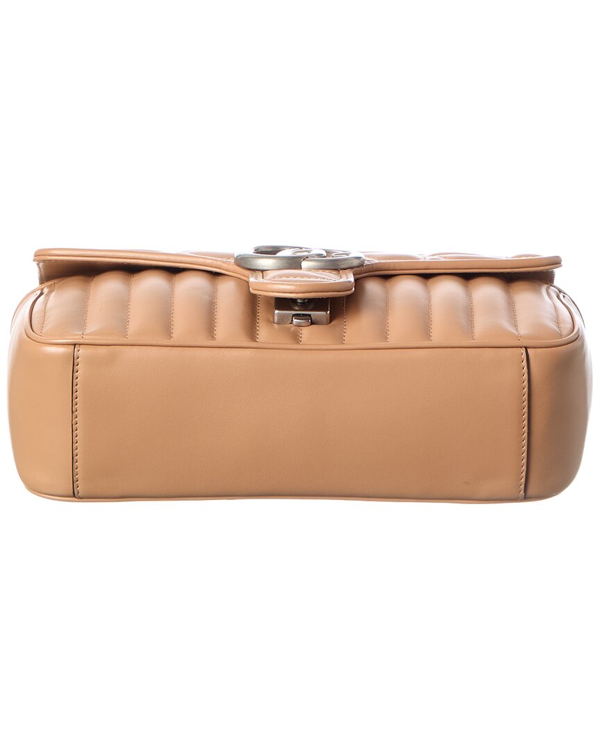 Gucci Camelia Calfskin Matelasse Leather Aria Small Gg Marmont Shoulder Bag