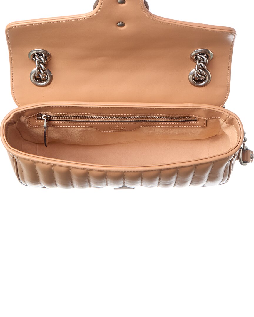 Gucci Camelia Calfskin Matelasse Leather Aria Small Gg Marmont Shoulder Bag