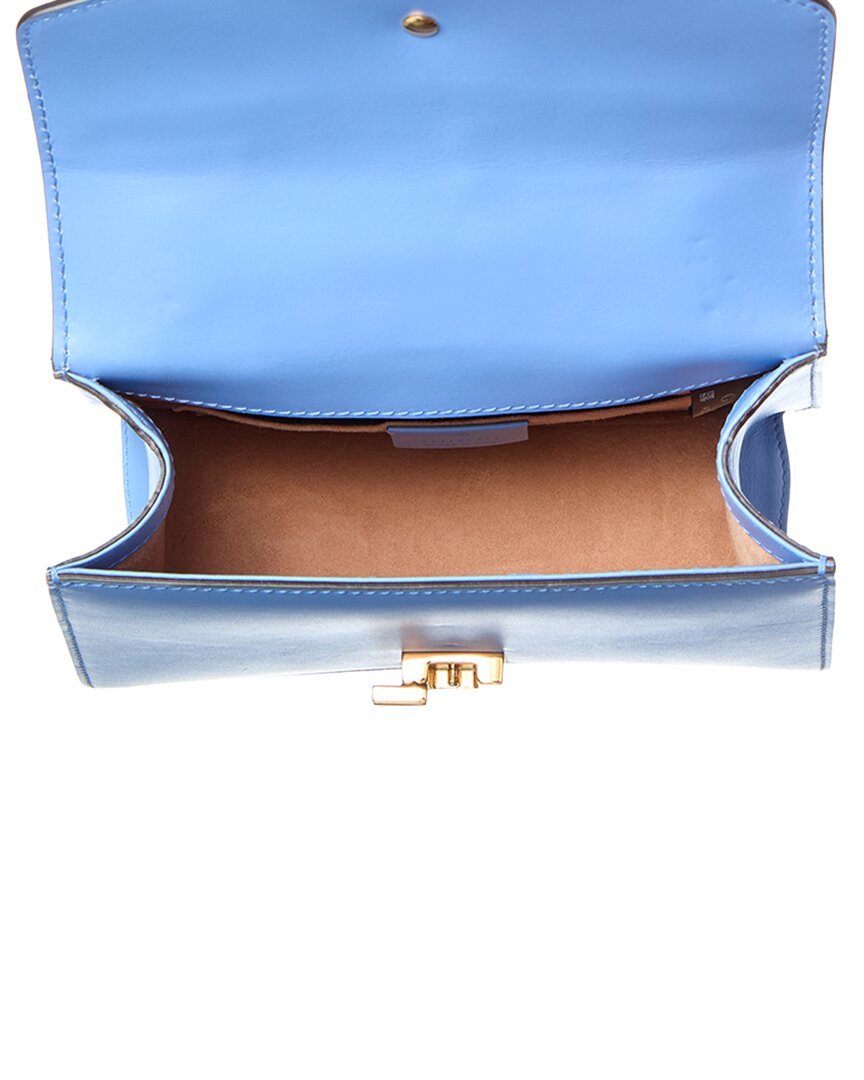 Gucci Sky Blue Calfskin Leather Mini Sylvie Chain Shoulder Bag (Authentic Pre-