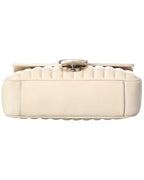 Gucci Mystic White Calfskin Matelasse Leather Aria Small Gg Marmont Shoulder