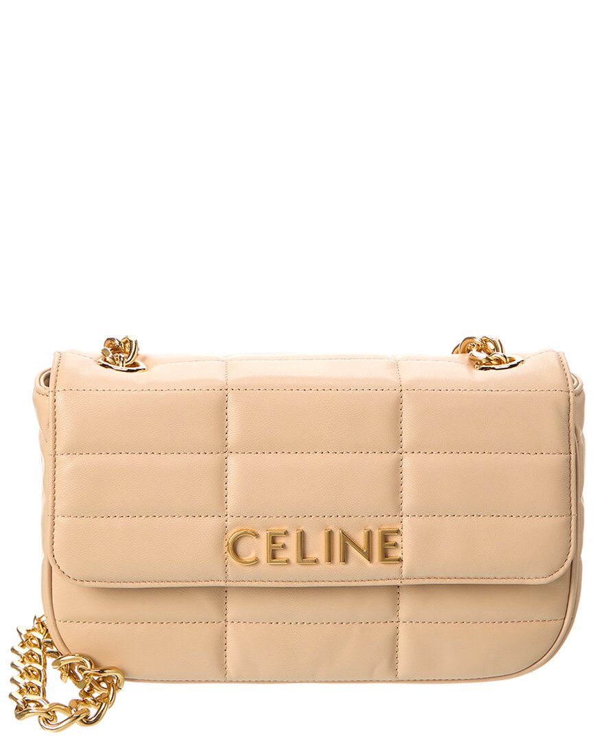 Celine Monochrome Quilted Leather Shoulder Bag Brown Multi ONE SIZE