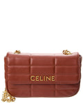 Celine Monochrome Quilted Leather Shoulder Bag Brown Multi ONE SIZE