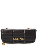 Celine Monochrome Quilted Leather Shoulder Bag Black ONE SIZE