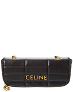 Celine Monochrome Quilted Leather Shoulder Bag Black ONE SIZE