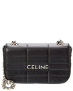 Celine Monochrome Quilted Leather Shoulder Bag Black ONE SIZE