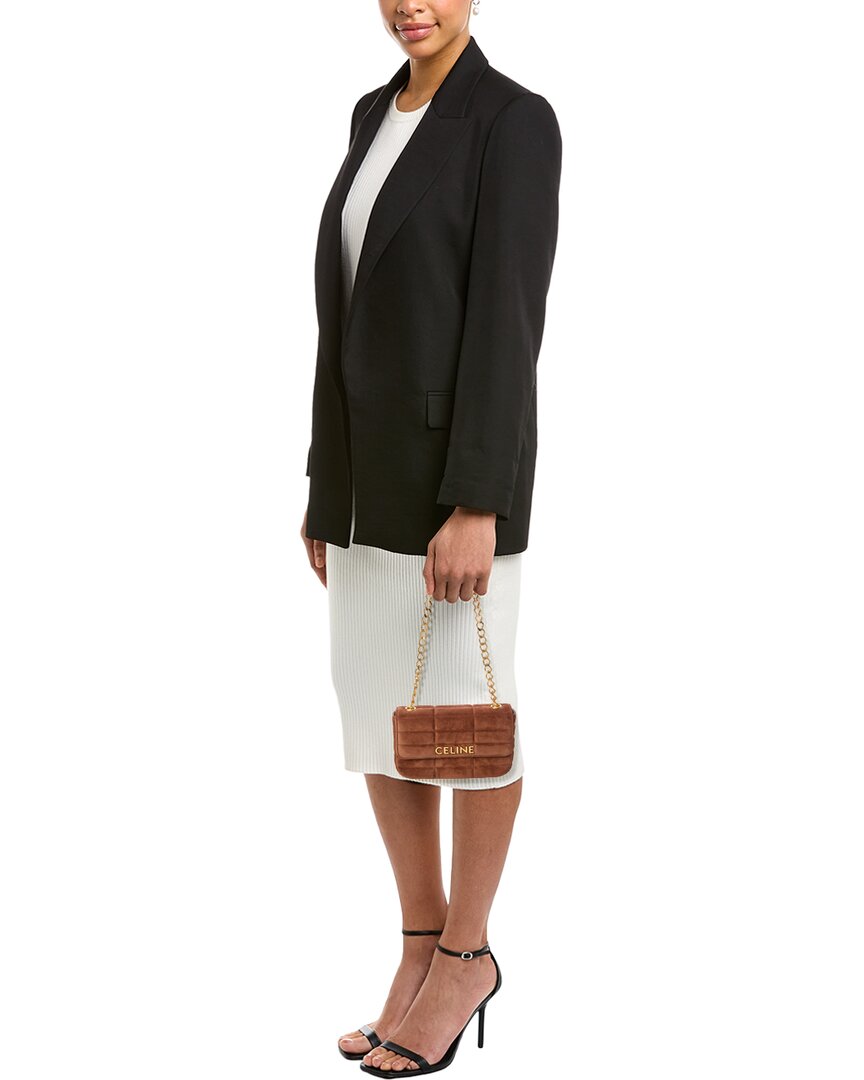 Celine Monochrome Quilted Suede Shoulder Bag