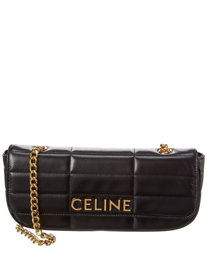Celine Monochrome Quilted Leather Shoulder Bag Black ONE SIZE