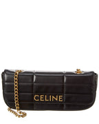 Celine Monochrome Quilted Leather Shoulder Bag Black ONE SIZE