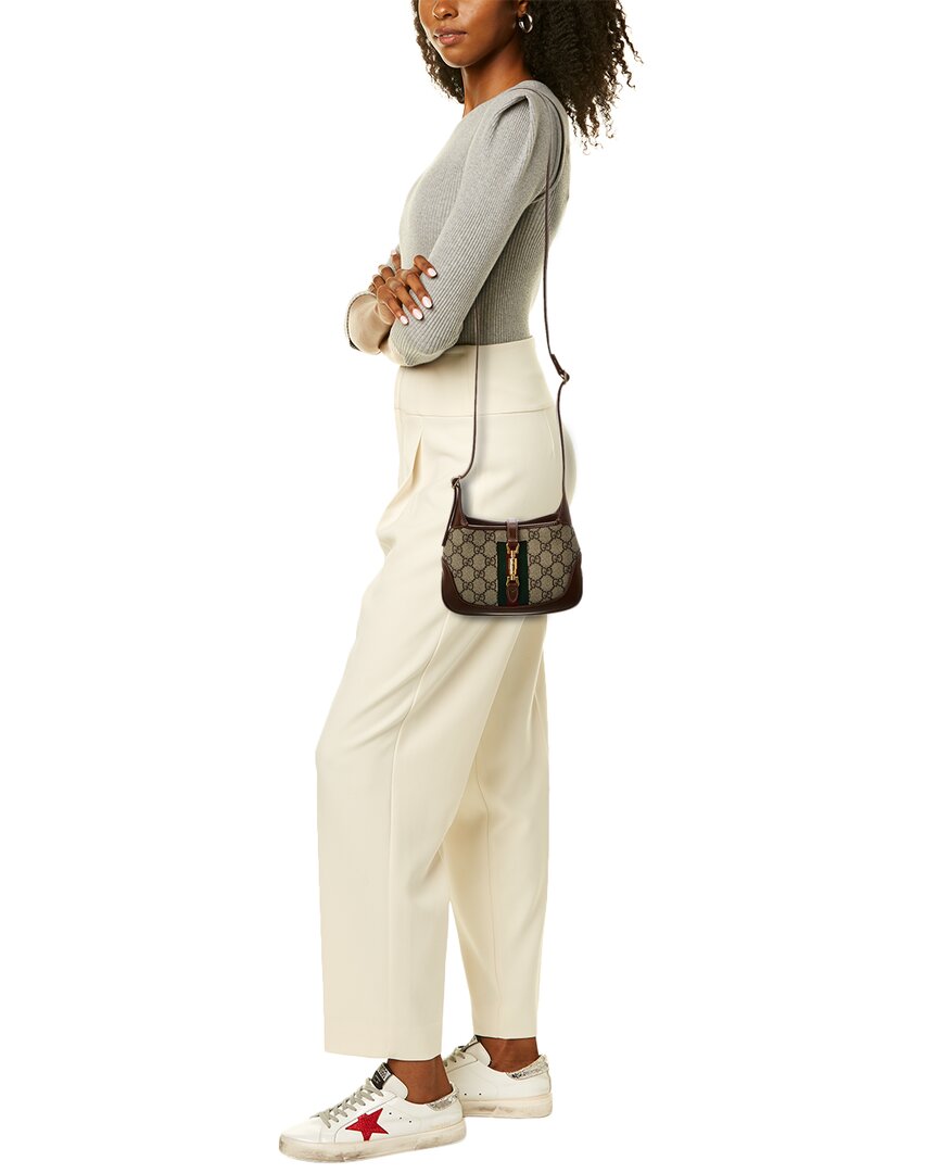 Gucci Jackie 1961 Mini Gg Supreme Canvas & Leather Shoulder Bag