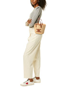 Celine Teen Supple Classic Panier Raffia & Leather Tote