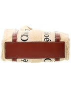 Chloé Woody Small Shearling & Leather Tote (Authentic Pre-Owned)
