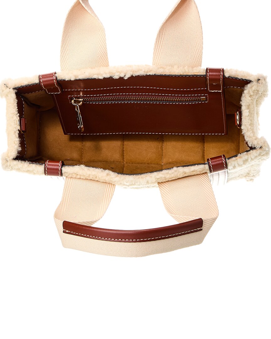 Chloé Woody Small Shearling & Leather Tote (Authentic Pre-Owned)