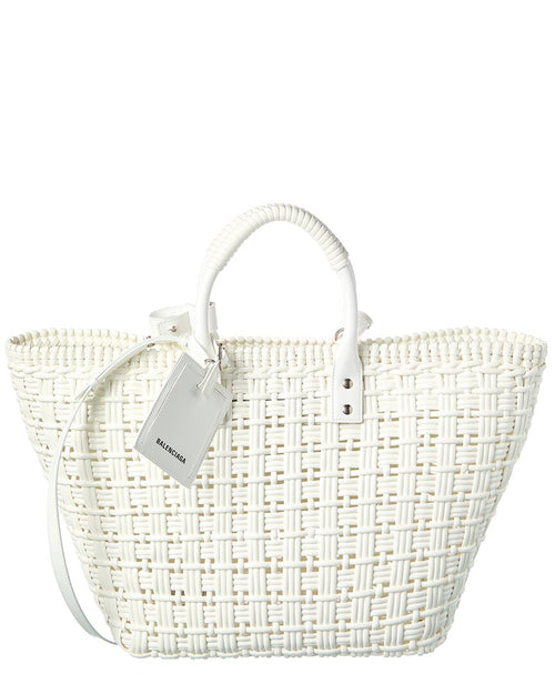 Balenciaga Bistro S Basket Tote White ONE SIZE