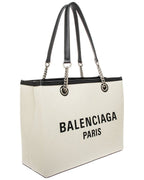 Balenciaga Duty Free Medium Leather & Canvas Tote