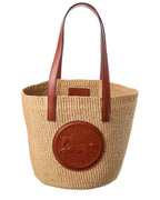 Chloé Large Horse Medal Paper & Leather Basket Bag